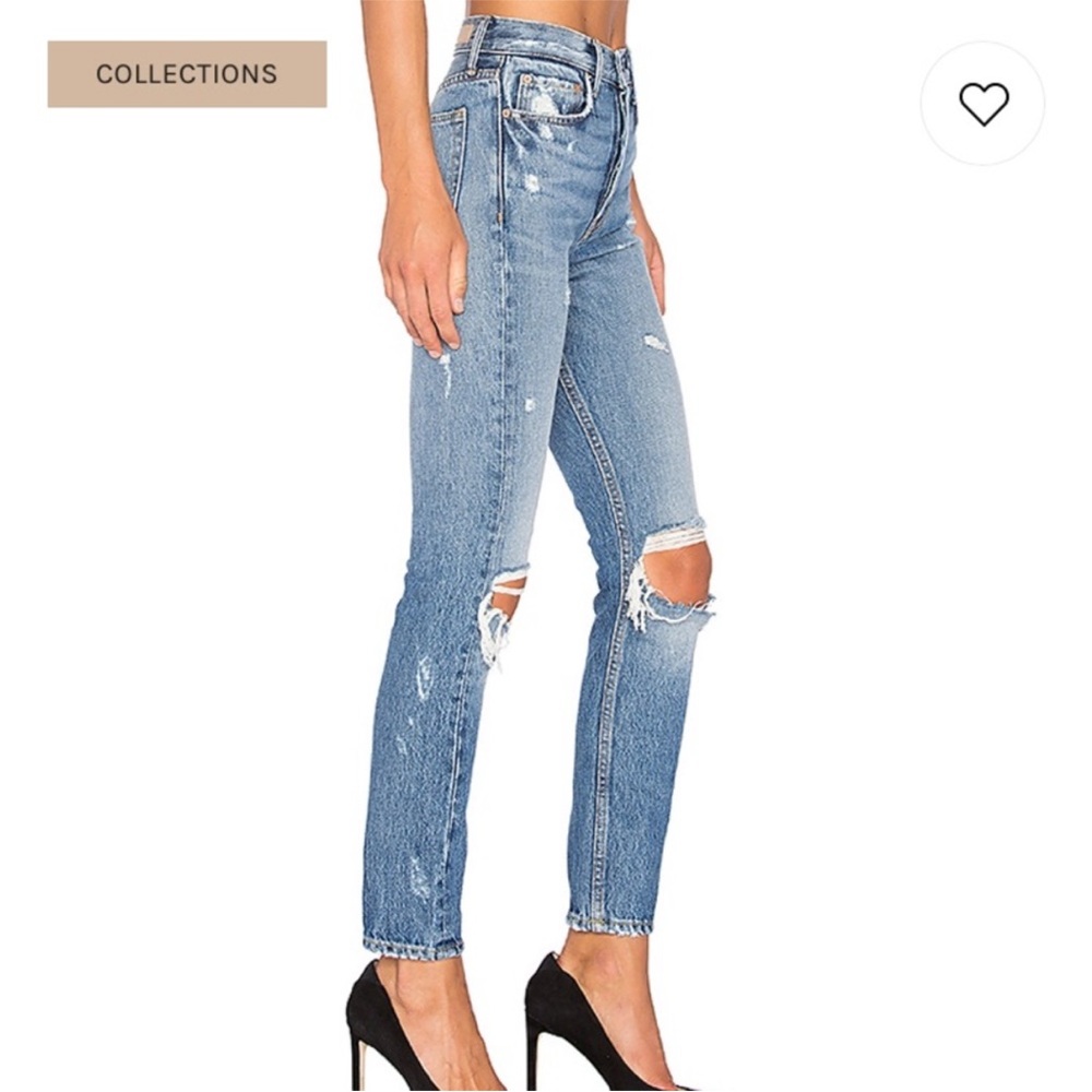 GRLFRND Karolina Light Blue Distressed Skinny Jeans